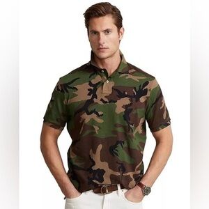 New POLO RALPH LAUREN Classic-Fit Camo Cotton Mesh​